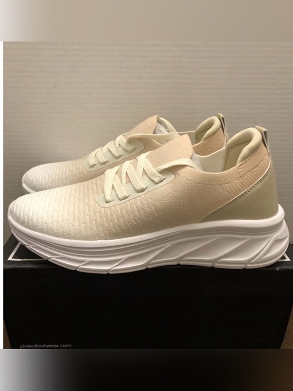 NWT Urban Sport by J/Slides Beige Ombré Women's Slip-On Athletic Sneakers Sz 7